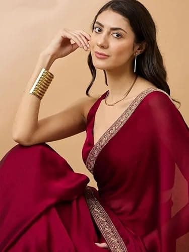 Vragi Womens Woven Printed Art Silk Saree with Unstitched Blouse Material (RADHA MAROON_G_#HC) 3