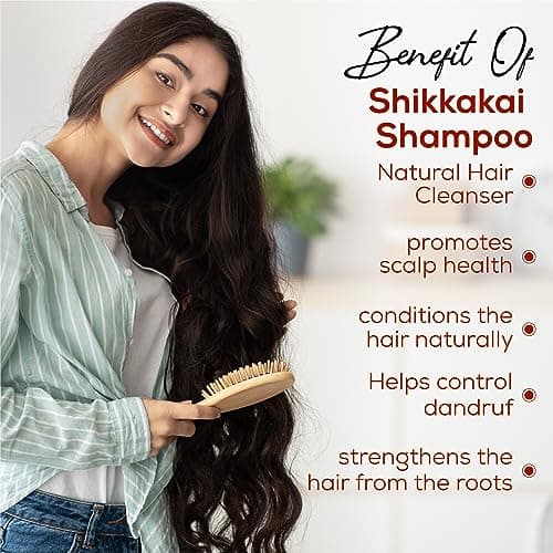 VCare Shikakai Shampoo with Goodness of Aloe Vera & Neem, Amla, Hibiscus, Shikakai For Strong & Healthy Hair, For Men And Women - 200ml (Pack Of 3) 4