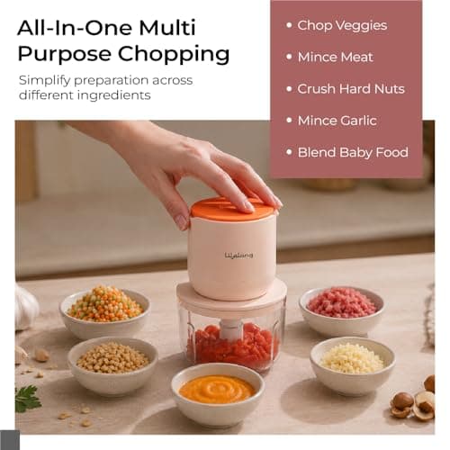 Lifelong Rechargeable Electric Food Chopper with 600ml | 100W Motor | Triple SS Blades | USB Type-C Charging |3600 mAh Battery | One-Press Operation for Veggies, Meat, Garlic, Nuts & Baby Food(LLWC05) 4