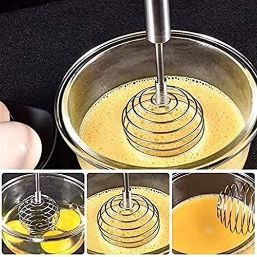 Qelviora Stainless Steel Semi-Automatic Push-Down Whisk Hand Blender 4