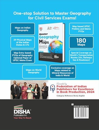 Disha Master Geography through Maps for UPSC & State PSC Civil Services Prelim & Main Exams 2nd Edition | Previous Year Questions PYQs | 180 Maps 4 ... Advice, Infographics, Charts & Tables 2