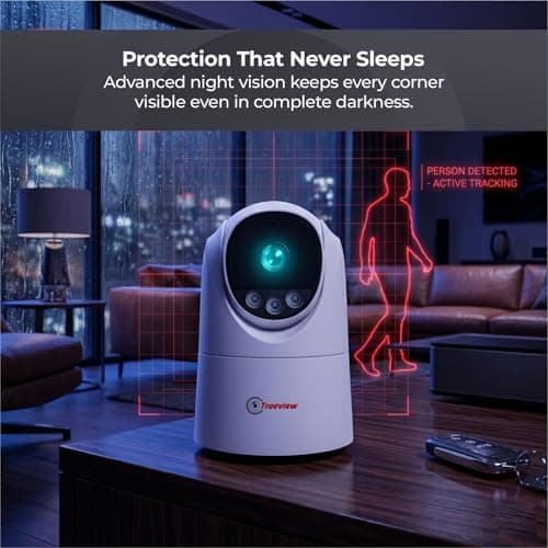 Trueview 3MP Wi-Fi ATC Robot Camera | BIS-ER (STQC Certified) WiFi CCTV Camera | All Time Color Night Vision | Pan Tilt | Smart Tracking | 2-Way Audio | Memory Card & Cloud | T18296S 2026 New Edition 2