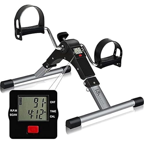 RK Prime™ Mini Cycle Pedal Exerciser – Under Desk Bike for Home & Office | Adjustable Resistance, LCD Display | Arm & Leg Workout | Non-Slip, Portable | Physiotherapy & Seniors