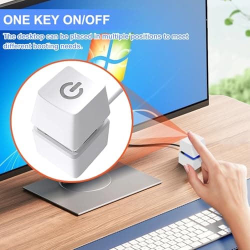 TecoKart® PC Power Button, 2 Meter External Desktop Computer Power Switch, CPU Power Switch, On/Off Power Supply Control Adapter Cable for PC Case, Computer Parts Accessories, White 5