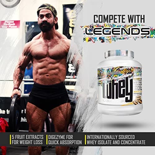 Absolute Nutrition Legender Whey Protein, Weight Loss, Sports Supplement, 5 Fruit Extracts, Sugar-Free, Protein Isolate, Digezyme, Vitamin C, 2KG (Cashew Saffron Pistachio) 6