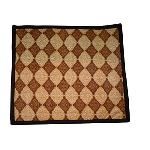 CRAFT OF INDIA Foldable korai Grass Mat 6X6 ft with 20MM Soft Foam Hand Made Fabric Brown Cotton 4