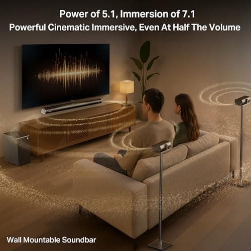 Boat Aavante Prime 5.1 5000DA, Dolby Atmos, 500W, 5.1CH w/Wired Subwoofer & Wired Satellites, Multi Compatibility, Bluetooth Sound bar, Home Theatre Soundbar Speaker (Premium Black) 4