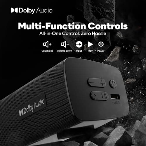 GOVO GoSurround 888 | 625W,True Dolby Audio, Dual 6.5" Subwoofers with Dual Satellites,5.2 Surround Soundbar, HDMI ARC, Opt,AUX,USB, Bluetooth,3 Equalizer Modes,LED Display & Remote (Platinum Black) 5