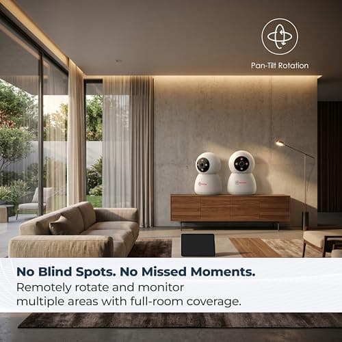 Trueview 3MP WiFi Robot CCTV Camera (Pack of 2) | Indoor Security & Baby Monitoring Camera | 360° Pan Tilt | AI Tracking | Color Night Vision | Two-Way Audio | Alexa | STQC Certified 4