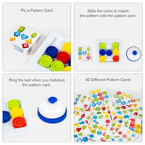 Ratna's Slide & Match, Color & Pattern Matching Learning Toys for Kids 5+ Years, Kids Montessori Slide Puzzle Educational Activity Toy 2