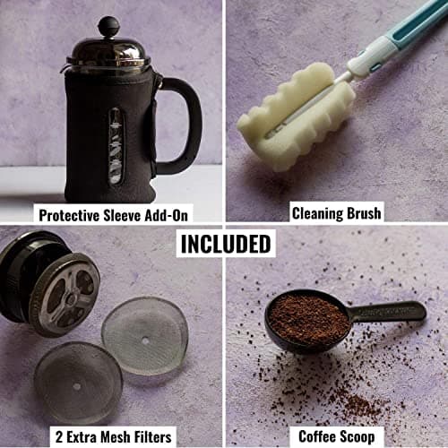 Brigattes French Press Coffee Maker with 4 Part Superior Filtration 500 ML Coffee Maker Machine,Coffee Kettle electric,Moka Express Espresso Maker/Percolator/Stovetop/filter Coffee Maker [COPAR] 2