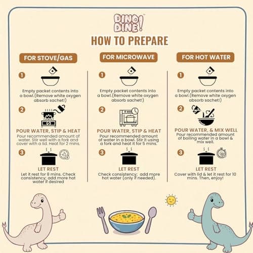 DINO DINE! Baby Food 12 to 18 Months | Vegetable Foxtail Millet Khichdi | Instant Khichdi Mix for Toddlers | No Preservatives | Travel Friendly | Ready Healthy Meal in Just 5-10 Minutes (Pack of 3) 5