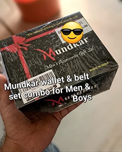 Mundkar Nylon Belt & Denim wallet combo Gift Set. (Blue wallet - Blue Belt) 4