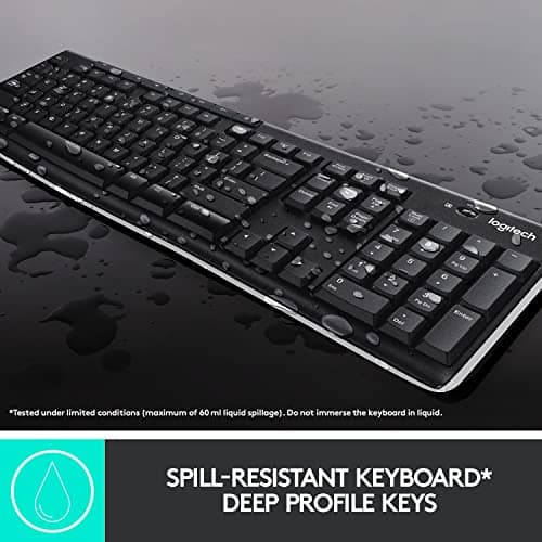 Logitech MK270r Wireless Keyboard and Mouse Combo for Windows, 2.4 GHz Wireless, Spill-Resistant Design, 8 Multimedia & Shortcut Keys, 2-Year Battery Life, PC/Laptop- Black 4