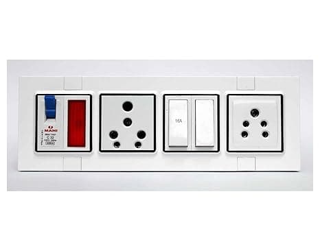 Premium Modular Electrical Switchboard with DualSwitches, Multi-Purpose 3-Pin & 5-Pin Sockets,20amp socket, Home and Officel, Durable Wall-Mount Electricity Control,with mcb Protection