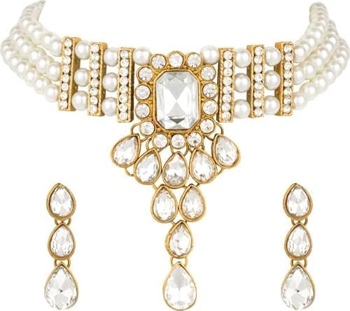 ASMITTA Stunning Gold Plated Jewellery Set for Women - NS1189GLD