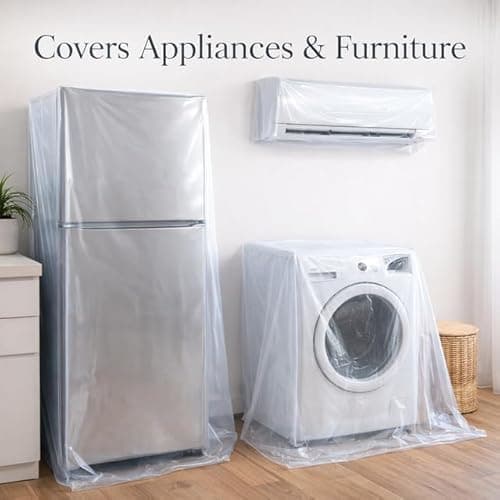 URBAN SELECT Heavy Duty Waterproof Plastic Covering Sheet for Furniture, AC, Fridge & Floor | Polythene Cover | Dust & Rain Protection | Balcony Window Home Use | 200 x 150 cm (Transparent) 4