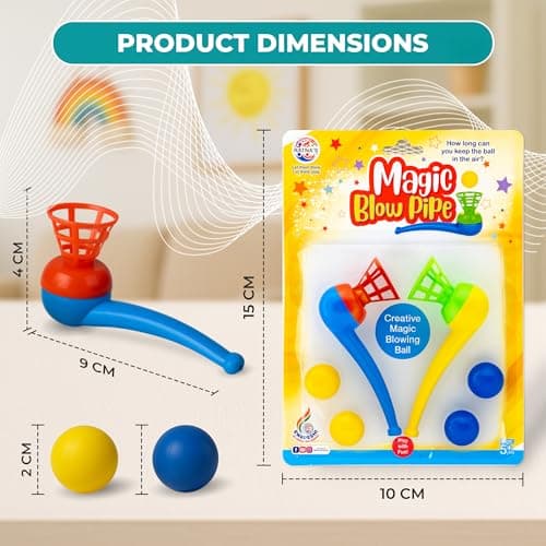 Ratna's Magic Blow Pipe Set of 2 Floating Ball Creative Magic Blowing Ball Toy Party Game for Kids & Adults 5