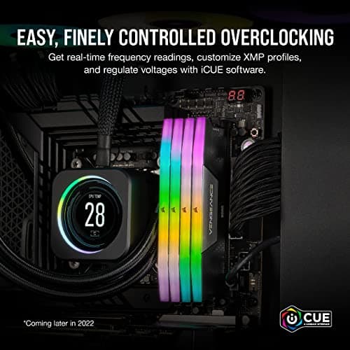 CORSAIR Vengeance RGB DDR5 32GB (2x16GB) 6000MHz CL36 Desktop RAM Kit – Intel XMP 3.0 Compatible – Black 5