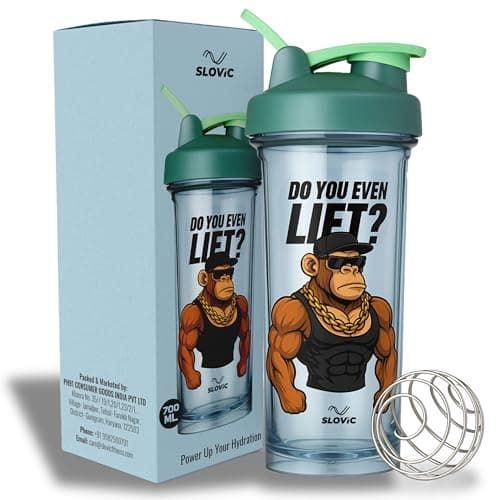 SLOVIC Shaker for Gym [700 ML] | Durable & Leak-Proof Protein Shaker Bottle | Odor Free, Stylish & Transparent Gym Bottle for Men & Women | Ideal for Gym, Home & Office