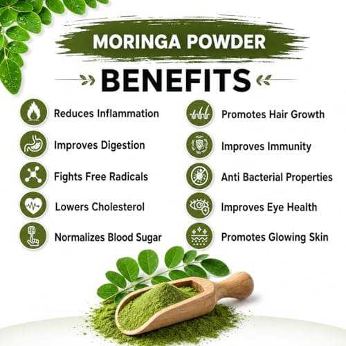 Neutraleaf Organic Moringa Powder | Drumstick Leaves Powder for Immunity | Rich in Iron, Calcium & Plant Protein | Superfood for Hair Growth & Glowing Skin | Non-GMO, Vegan | Resealable Bag | 200g 2