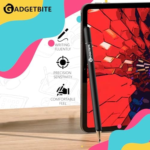 Stylus Pen for Android Tablet & iOS All Touchscreen Devices Capacitive Universal Smart Pen Pencil with Fine Point Disc Tip Lightweight Metal Body and Magnetic Cover for Mobile Phone iPad Tab - Black 2