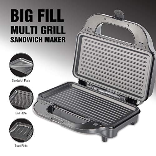 Havells Big Fill Multi Grill 900 watt Sandwich Maker (Black) (GHCSTDKK090) 3
