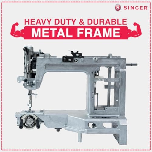 SINGER 1408 Sewing Machine – 8 Built-in Stitches | 21 Stitch Functions | 800 SPM Speed | 4-Step Buttonhole | Heavy-Duty Metal Frame | Free Arm | Snap-On Presser Foot | 2-Year Warranty 3