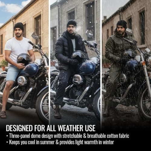 Slovic Helmet Skull Cap for Men [Pack of 2] | Hair Cover Beanie Cap for Men | Lightweight & Washable Helmet Cap for Bike | Cycle & Bike Accessories all | Ideal for Biking, Cycling & Sports | Free Size 4