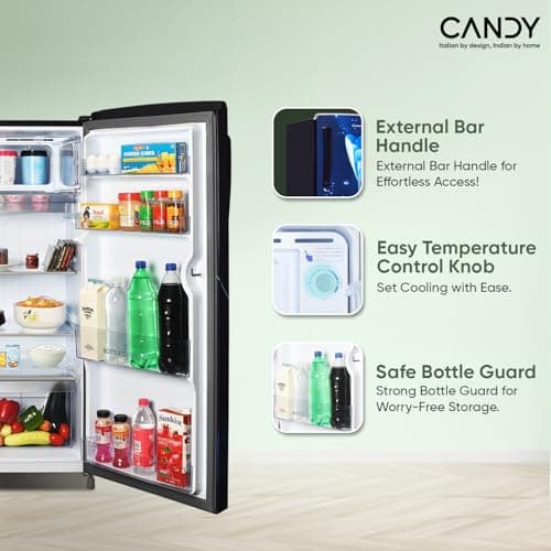 CANDY 185 L 2 Star Direct Cool Single Door Refrigerator with Flower Pattern,Stabilizer Free Operation & Glossy Finish (Marine Lily, CSD1962ML) 5