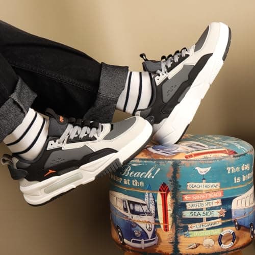 JQR Men Signature Casual Sneaker Shoes Synthetic Upper Lace Up Design Soft Cushioned Memory Foam Insole Extra Grip Comfortable Lightweight Durable For Gym,Workout,Walking&Everyday(Size-8),Multicolour 2