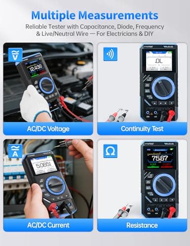 FNIRSI DST-201 3IN1 Digital Multimeter 19999 Counts TRMS, 1MHz Bandwidth Handheld Oscilloscope Multimeter DDS Generator, 5MSa/s Sample Rate, AC/DC Voltage Current Capacitor Resistor Diode By Skyking 5