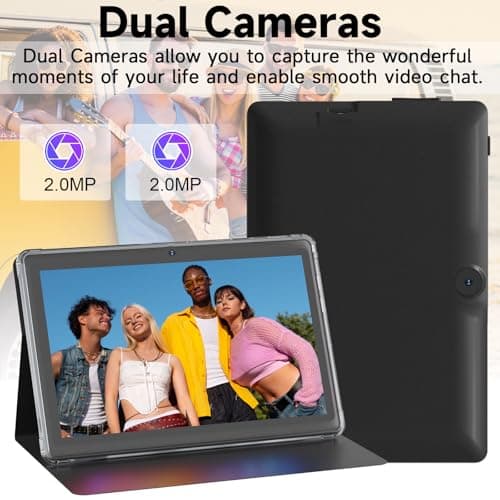 Vyrolinia 7 Inch Android 15.0 Tab PC RAM 8GB (3+5 Expansion) ROM 32GB IPS 1024x600 BT 5.0 WiFi6 2.4G + 5G 2MP + 5MP Dual Cameras YouTube Netfilx 3