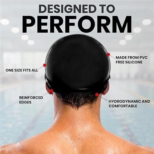 Jaspo Swimming Kit | Unisex Stretchable, Anti-Slip Swimming Cap & Swimming Goggles with Anti-Fog Lenses & Adjustable Strap | UV Protection | Comfortable Fit 5