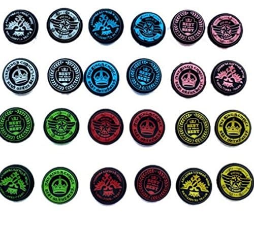 Black & White King's Choice Thumb Grips (4pc) for Xbox One & One S by FOXMICRO Sweat Free 100% Silicone Precision Raised Antislip Rubber Analog Stick Grips for Xbox One Controller (4 Grips) -FM 2