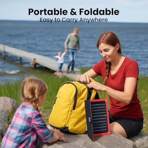 SARRVAD 10W Solar Phone Charger – Foldable Solar Panel with USB Output (5V/2A) to Charge Mobiles & Tablets | Lightweight, Waterproof for Outdoor, Hiking, Emergency Use 3