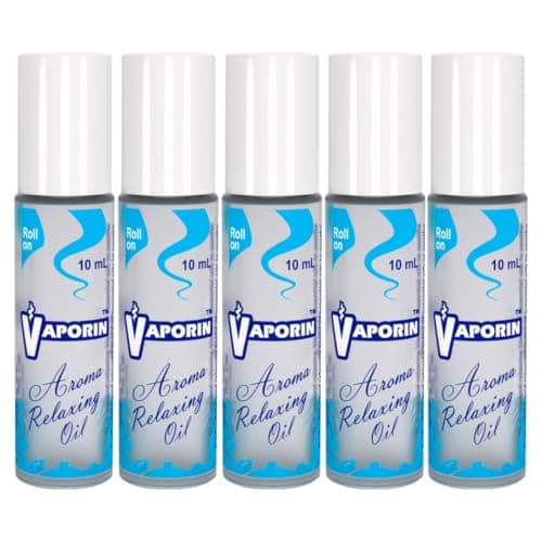 Vaporin Aroma Relaxing Oil Roll-on 10mL | Instant Relief for Headache, Migraine, Dizziness, Nausea, Daily Stress, Neck Pain, Motion Sickness & Fatigue (Pack of 5 * 10mL)
