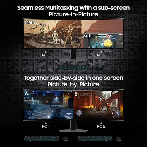 Samsung 49" (124.4cm) Odyssey OLED G9 Curved Gaming Monitor (Smartchoice) Dual QHD 5120 x 1440|240Hz|0.03ms|DCI 99%|OLED Safeguard|FreeSync Premium Pro|G-Sync| HDR10+ Gaming|HAS|LS49DG930SWXXL|Silver 4