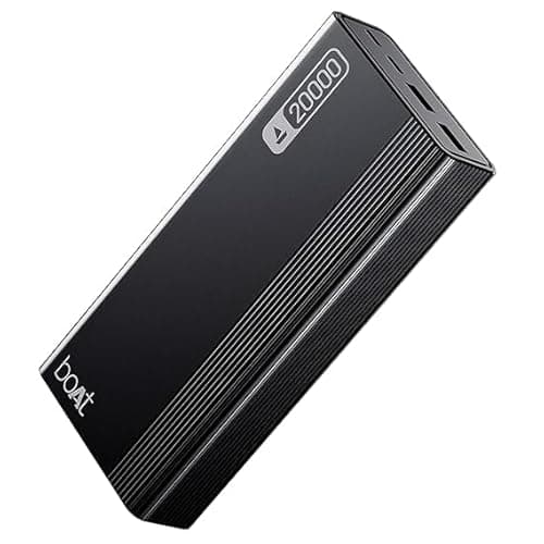 Boat (2026 Launch) Energyshroom PB401 20000 mAh 22.5W Fast Charging Power Bank (4X Output Ports, Supports Android, iPhone, Tablets, Earbuds, etc.), USB Type C (Onyx Black)