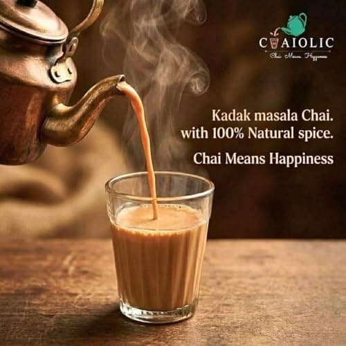 CHAIOLIC Royal Indian Masala Chai patti Trial Pack 100g (Pack of 1) | Premium Assam CTC tea, cardamom, tulsi, cloves, black pepper, ginger (adrak) and licorice. with 100% Natural Spices, Masala Tea Fo 5