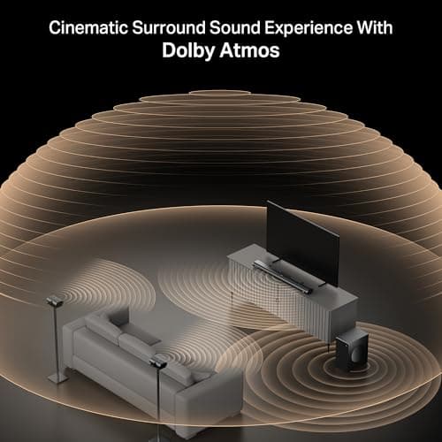 Boat Aavante Prime 5.1 5000DA, Dolby Atmos, 500W, 5.1CH w/Wired Subwoofer & Wired Satellites, Multi Compatibility, Bluetooth Sound bar, Home Theatre Soundbar Speaker (Premium Black) 5