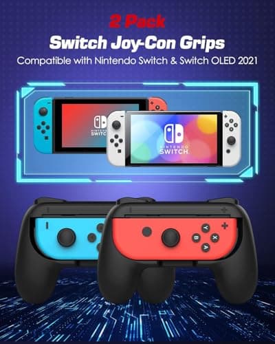 OIVO INDIA X DOBE Nintendo Switch More Comfortable Joy-Con Controller Grips For Nintendo Switch TWIN PACK of BLACK 2