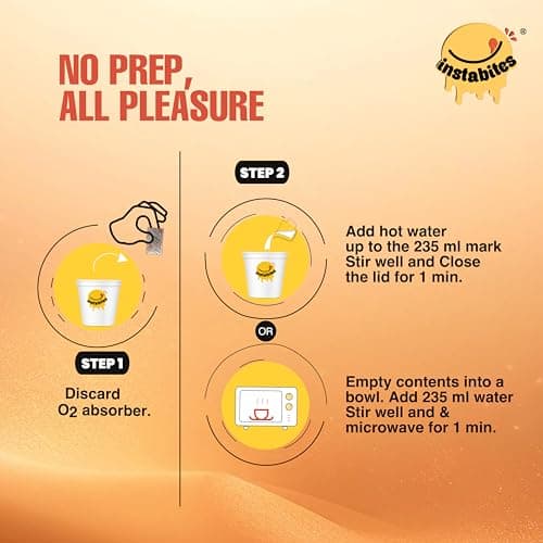 Instabites Ready to Eat Vegetable Upma Cup 65g, No Added Preservatives and Ready to Eat in Minutes - Pack of 1 5