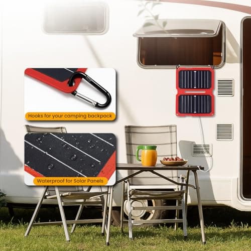 SARRVAD 10W Solar Phone Charger – Foldable Solar Panel with USB Output (5V/2A) to Charge Mobiles & Tablets | Lightweight, Waterproof for Outdoor, Hiking, Emergency Use 5