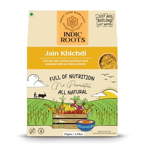 Indic Roots Jain Khichdi, Instant Food, Healthy Food, Ready To Eat Full Meal, No MSG, No Preservatives, 55 Gm (Pack of 4) 3