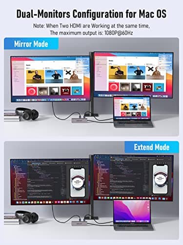 Lemorele USB C Docking Station Charging Hub with 4xUSB, 3.0Data, 100W PD, SD/TF Slot for Windows Devices 3
