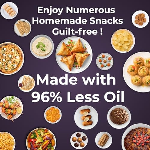 Pigeon Healthifry Plus Digital Air Fryer, 360° High Speed Air Circulation Technology 1400 W with Non-Stick 4.2 L Basket - Purple 4