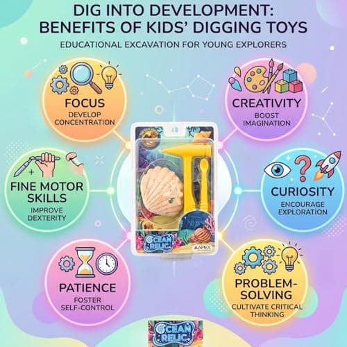 APEX Ocean Relic Kit 1 Surprise Ocean Relic Excavation Toy for Kids 5+ with Digging Tools STEM Educational Discovery Science Activity Gift Boys and Girls 3