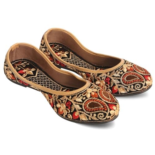 DFR Women Rajasthani Embroidery Ethnic Punjabi Mojari's Juti's Jutti’s, Color - Multicolor, UK Size - 8 2