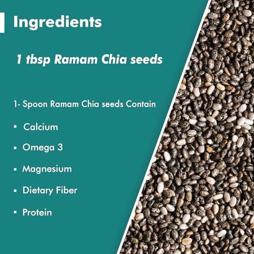 Ramam Chia seeds 1kg For Weight Management | Natural Chia Seeds for Eating - Rich in Omega 3| High Protein seeds | Gluten Free |Helps in Manage Cholesterol level & Blood Pressure - 500g(Pack of 2) 4
